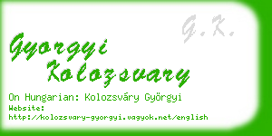 gyorgyi kolozsvary business card